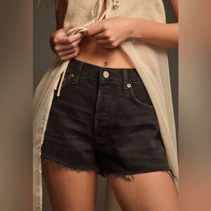 Agolde Parker Cut off Black Denim Shorts size 28